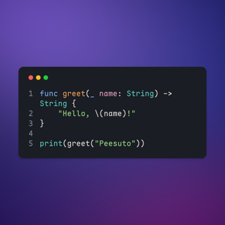 Code card made from the text on the left.